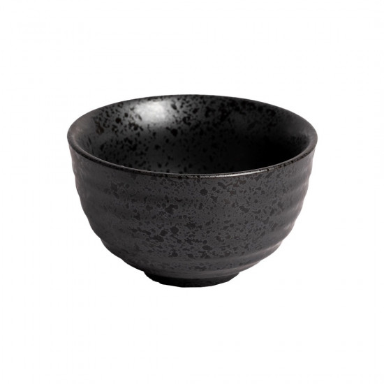 وعاء ماتشا أسود سادة - حجم متوسط