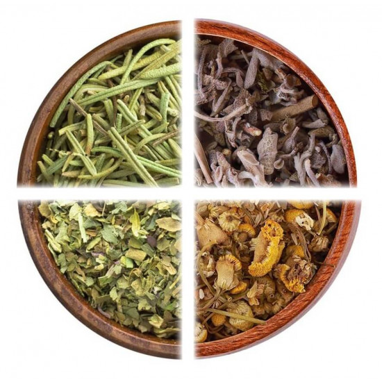 عرض: مجموعة أعشاب أكليل الجبل، بابونج، مرامية وبردقوش عرض: مجموعة أعشاب أكليل الجبل، بابونج، مرامية وبردقوش