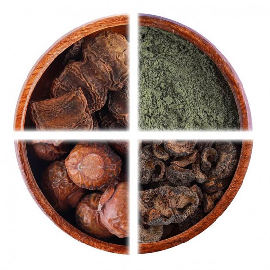 عرض: مجموعة أعشاب الشعر شيكاكي، ريتا، أملج ومسحوق الوسمة عرض: مجموعة أعشاب الشعر شيكاكي، ريتا، أملج ومسحوق الوسمة