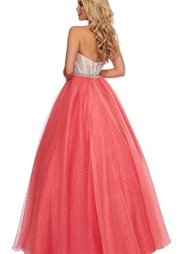 Rachel Allan Coral -Whita dress