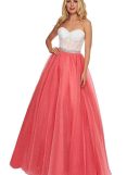 Rachel Allan Coral -Whita dress