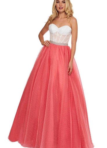 Rachel Allan Coral -Whita dress