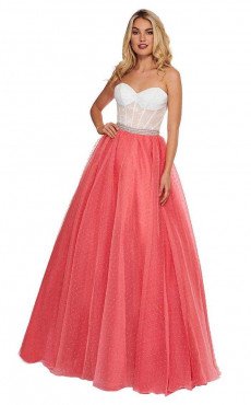 Rachel Allan Coral -Whita dress