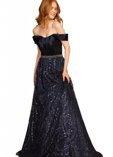 Elizabeth K Off-Shoulder Gown