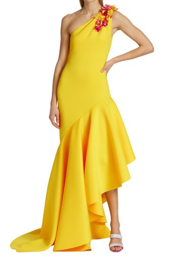 Badgley Mischka One-Shoulder gown