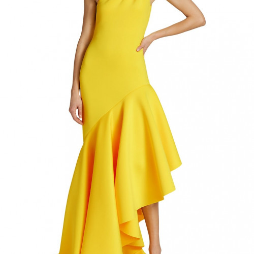Badgley Mischka One-Shoulder gown