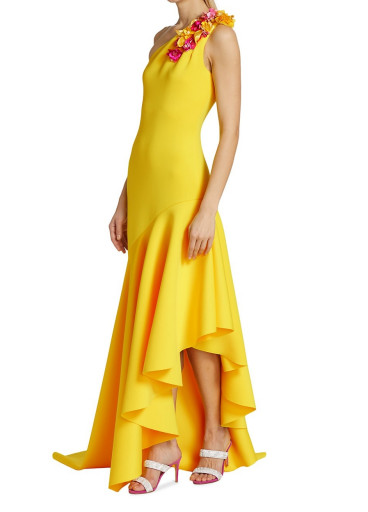 Badgley Mischka One-Shoulder gown