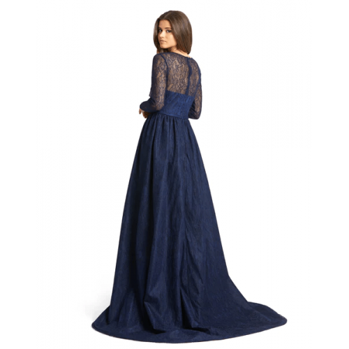 Mac Duggal long sleeve lace gown