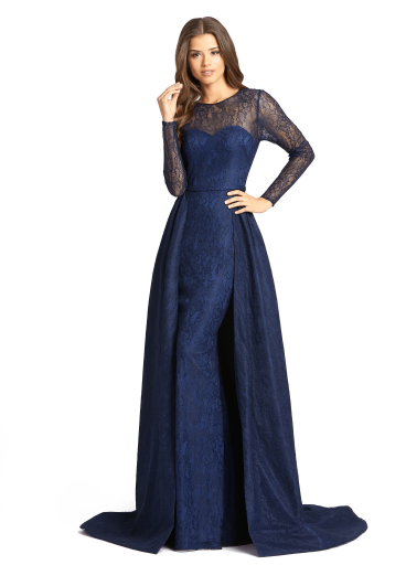 Mac Duggal long sleeve lace gown