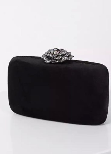 Crystal flower velvet clutch Crystal flower velvet clutch