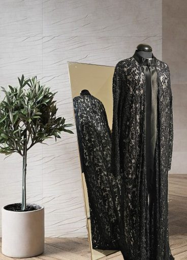 Embroidered lace gown