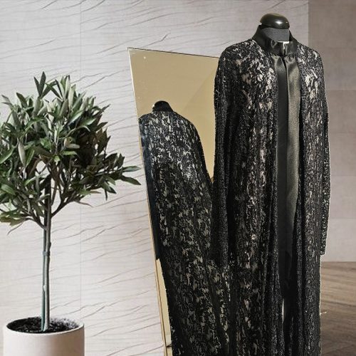 Embroidered lace gown