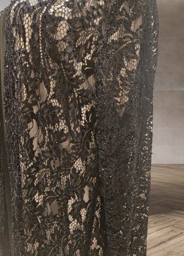 Embroidered lace gown