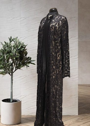 Embroidered lace gown