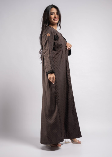 عباية تافتا منقط بأسود