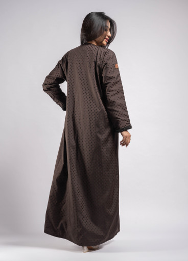 عباية تافتا منقط بأسود