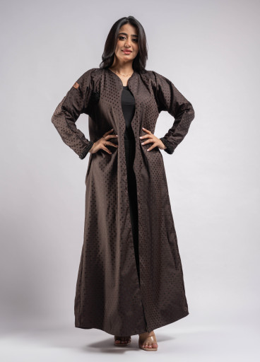 عباية تافتا منقط بأسود