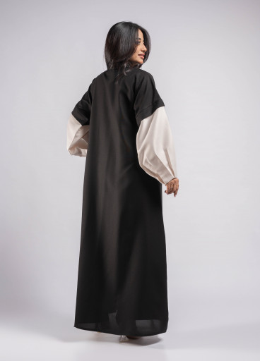 عباية تافتا كريب لونين