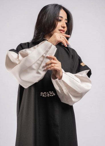 عباية تافتا كريب لونين