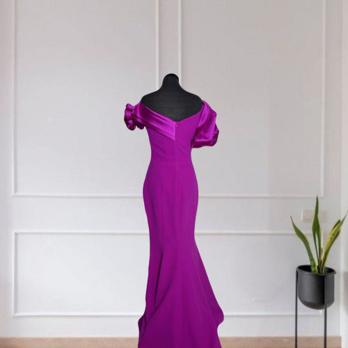 Crepe -Taffeta Satin Gown
