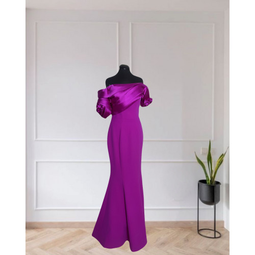 Crepe -Taffeta Satin Gown