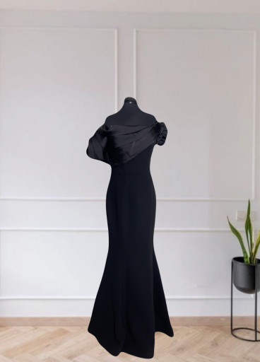 Crepe -Taffeta Satin Gown