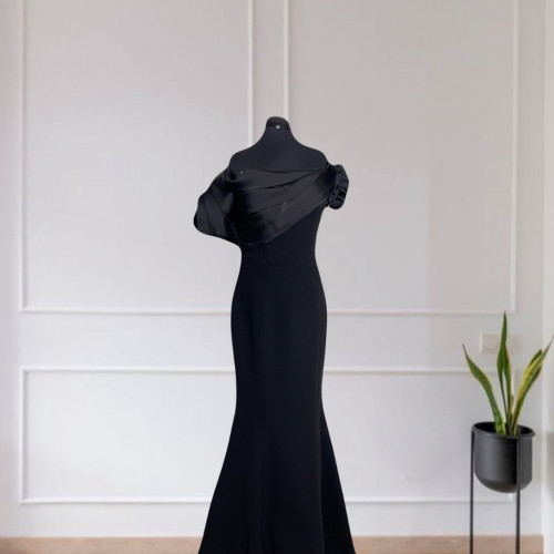 Crepe -Taffeta Satin Gown