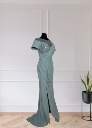 Tiffany Embellished Crepe Gown Tiffany Embellished Crepe Gown