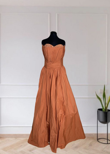 Beaded Taffeta Gown