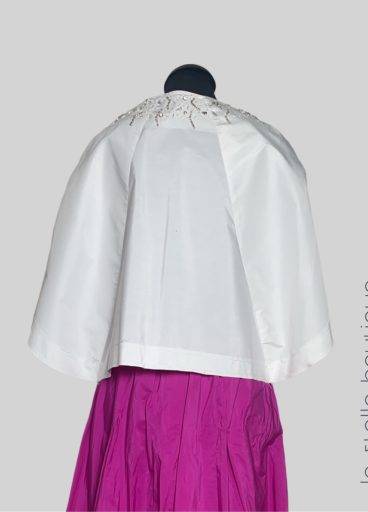 Drop Shoulder Balloon Collar Taffeta Jacket
