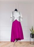 Drop Shoulder Balloon Collar Taffeta Jacket