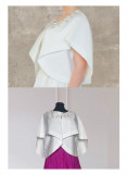 Drop Shoulder Balloon Collar Taffeta Jacket