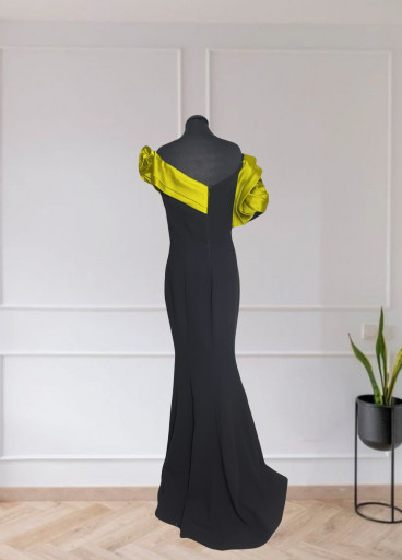 Crepe -Taffeta Satin Gown