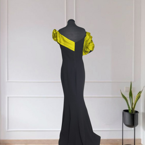Crepe -Taffeta Satin Gown