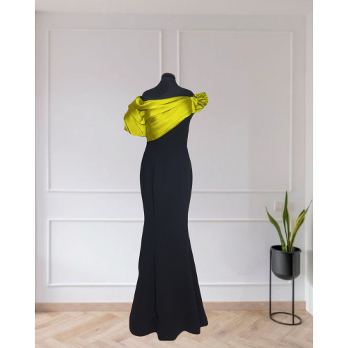 Crepe -Taffeta Satin Gown