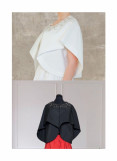 Drop Shoulder Balloon Collar Taffeta Jacket