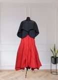 Drop Shoulder Balloon Collar Taffeta Jacket