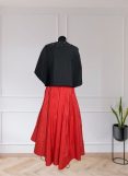 Drop Shoulder Balloon Collar Taffeta Jacket