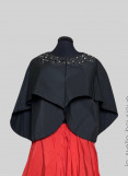 Drop Shoulder Balloon Collar Taffeta Jacket