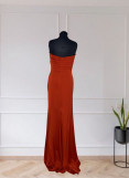 Strapless Satin Evening Dress
