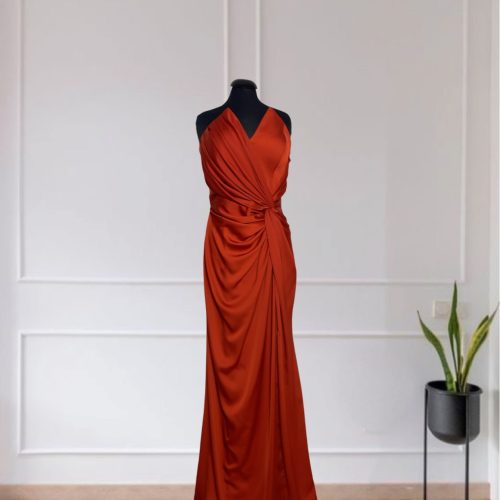 Strapless Satin Evening Dress