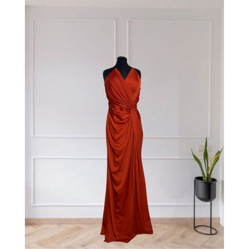 Strapless Satin Evening Dress