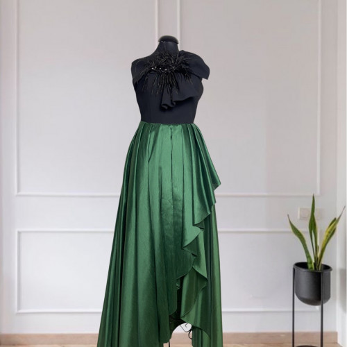 Taffeta - Crepe high & Low Skirt
