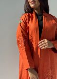 Embroidered Linen Abaya Embroidered Linen Abaya