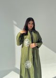 Embroidered Linen Abaya Embroidered Linen Abaya