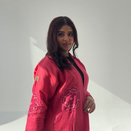 Embroidered Linen Abaya