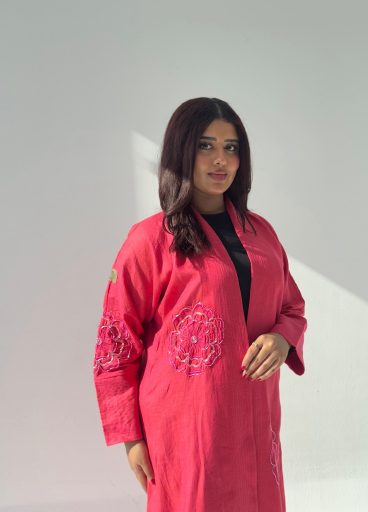Embroidered Linen Abaya Embroidered Linen Abaya