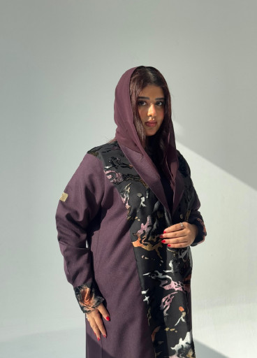 عباية كريب مع شيفون