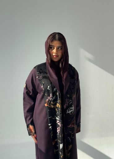 عباية كريب مع شيفون