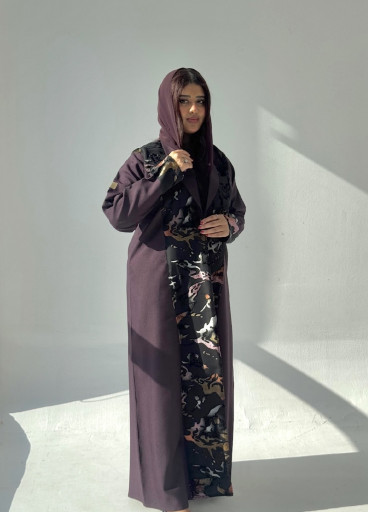 عباية كريب مع شيفون